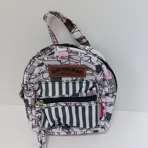 Union Bay Outlander Mini Backpack Purse Cats And Stripes With Carry Handles NWOT